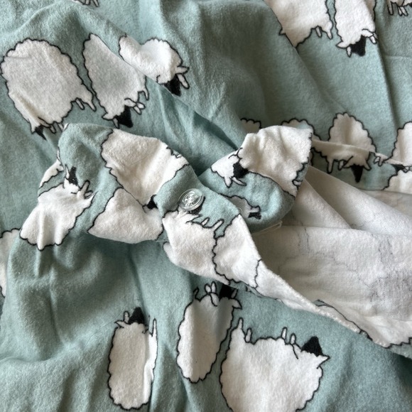 Cuddledown Twin Duvet Cover Flannel Kids Sheep Print Teal + Standard Pillow Case - Picture 6 of 10